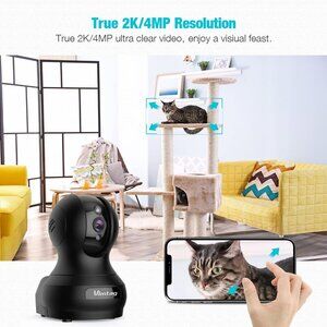 NEW- Smart Indoor Security Camera with Clear Live Video, Night Vision, Pet Cam